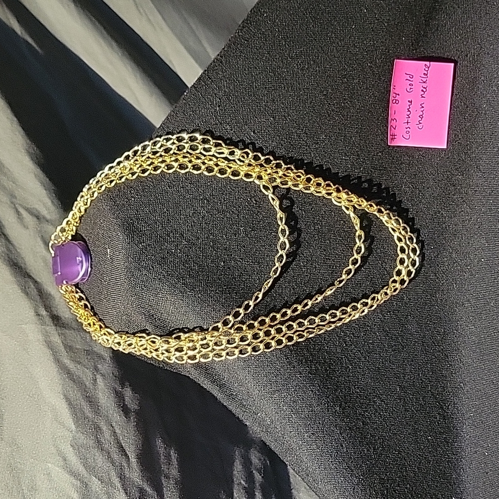 84" gold costume necklace